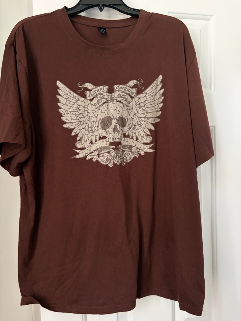 Men's Brown Graphic Skull Wing Tee